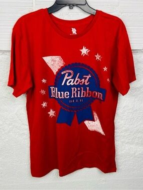 NWOT Pabst Blue Ribbon Red & blue Graphic Tee size medium